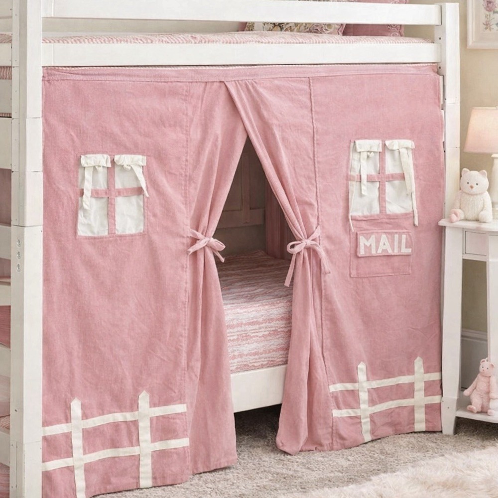 Loft‎ Bed Curtain Pink Play Tent Bunk Bed Canopy Cover Pier 1 Kids Playhouse